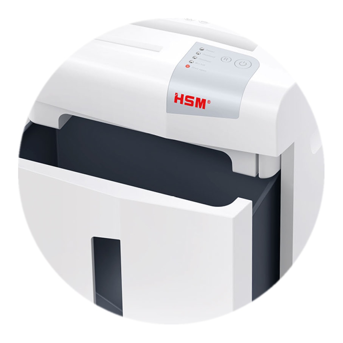 Collecteur de 30 litres du HSM shredstar X24 en position de vidage
